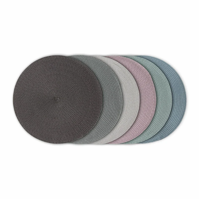 Continenta Tischset Rund, Platzset, Platzdecke, Platzmatte, Untersetzer, Kunststoff, Ø 38 cm, Anthrazit, 6620