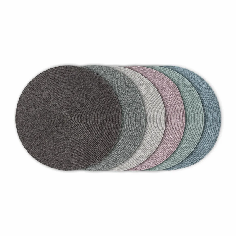 Continenta Tischset Rund, Platzset, Platzdecke, Platzmatte, Untersetzer, Kunststoff, Ø 38 cm, Dunkelgrau, 6621