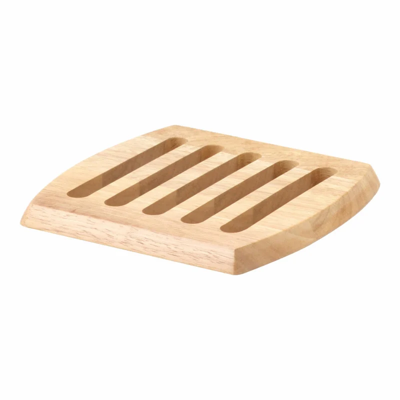 Continenta Untersetzer Quadratisch, Topfuntersetzer, Pfannenuntersetzer, Holzuntersetzer, Gummibaumholz, 20 x 20 cm, 3138