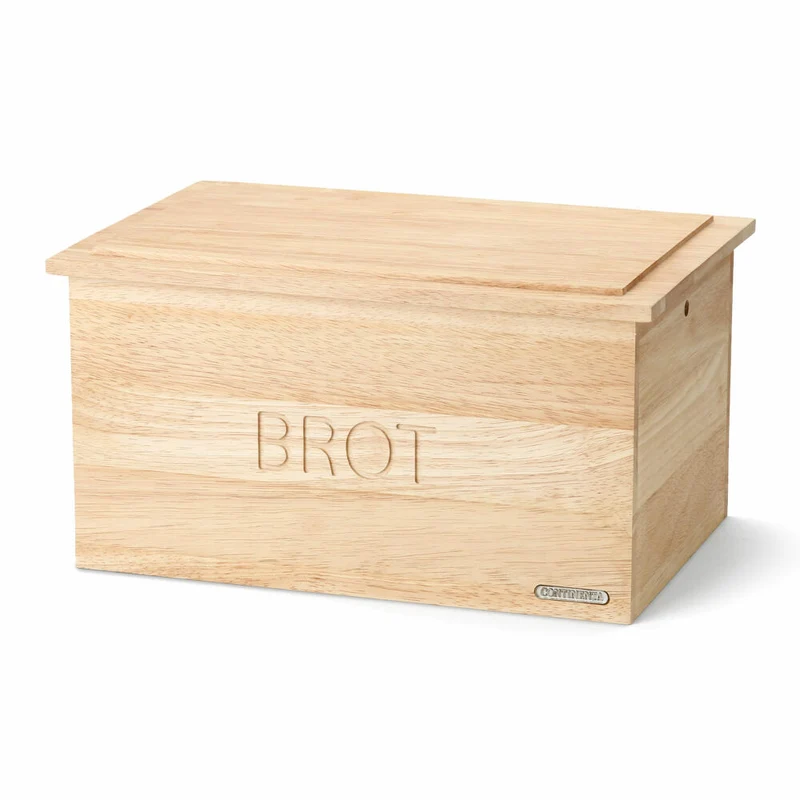 Continenta Brotkasten, Brotbox, Brotbehälter, mit Schneidebrett, Gummibaumholz, 3141