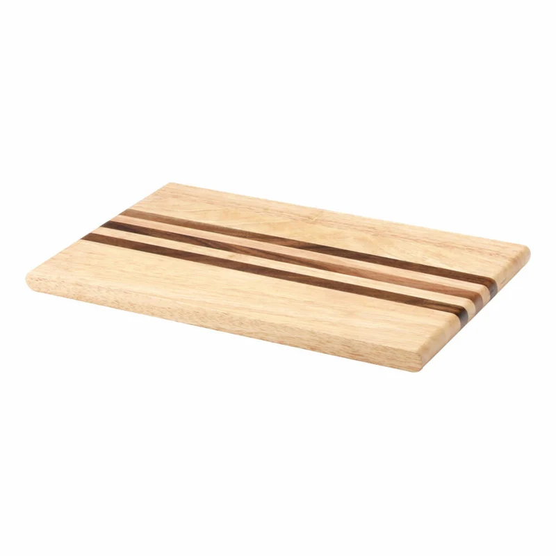 Continenta Schneidebrett mit Streifen, Küchenbrett, Holzbrett, Servierbrett, Holz, 30 x 19 cm, 3261