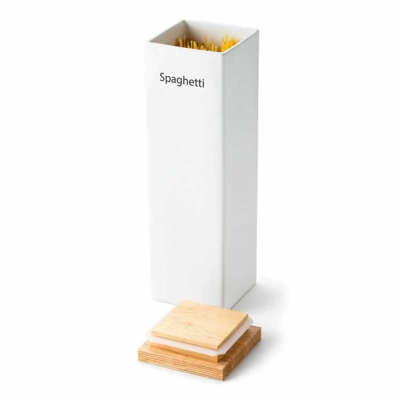 Continenta Vorratsdose Keramik, mit Holzdeckel, Keramikdose, Aufbewahrungsbehälter, Vorratsbox, Weiß, 10 x 10 x 34 cm, 3915