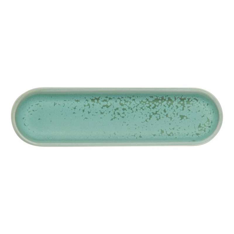 ASA Selection coppa Snackteller, Snack Teller, Häppchenteller, Antipasti, Porzellan, 15 x 4.4 cm, Minto / Grün, 19111191