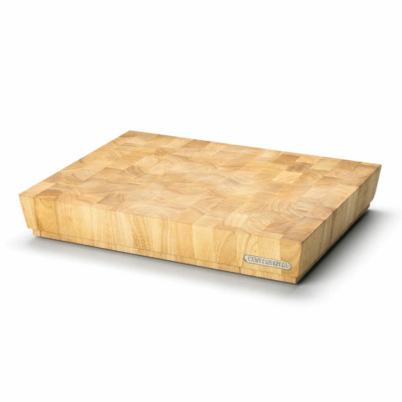 Continenta Hackblock Stirnholz, Schneidebrett, Hackbrett, Holzbrett, Küchenbrett, Gummibaumholz, 48 x 36 x 7.3 cm, 4042