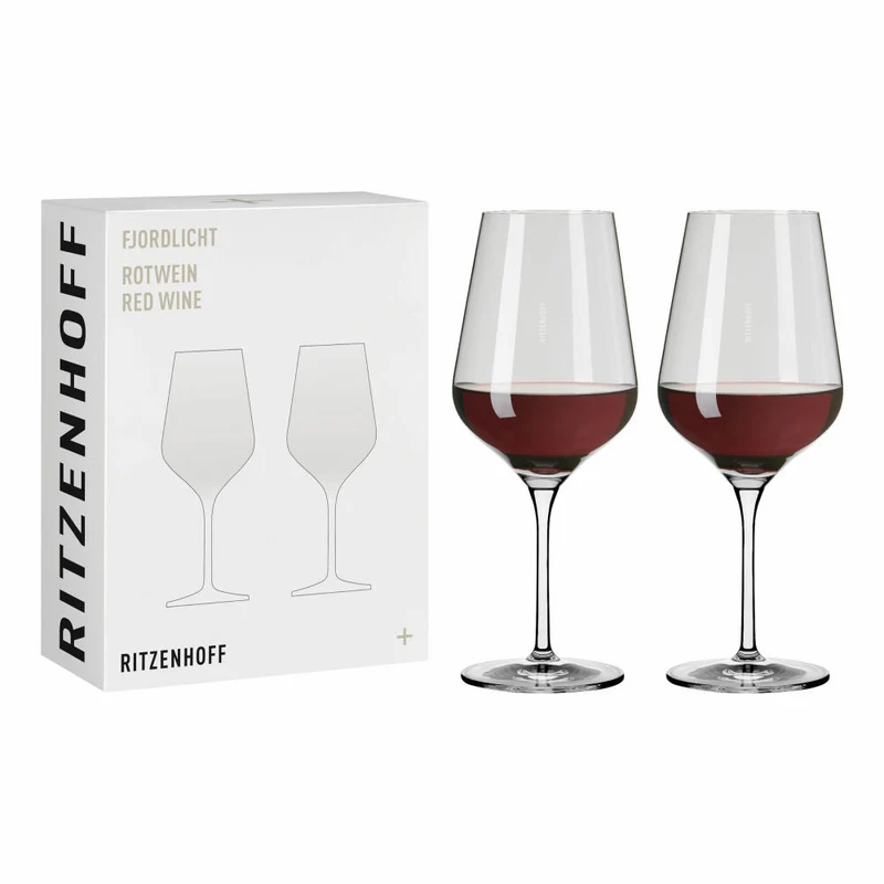 Ritzenhoff Weingläser Fjordlicht Rotwein 2er-Set 002, Rotweinglas, Ritzenhoff inhouse, Kristallglas, 570 ml, 3631002