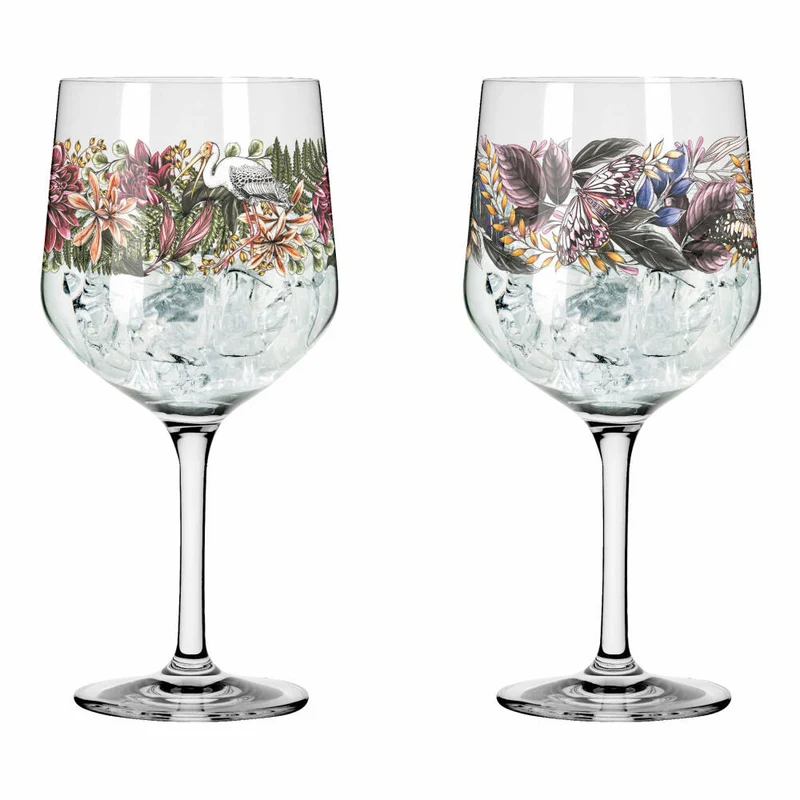 Ritzenhoff Gin-Kelch Schattenfauna 2er-Set 001, Gin-Becher, Maggie Enterrios, Kristallglas, 720 ml, 3691001
