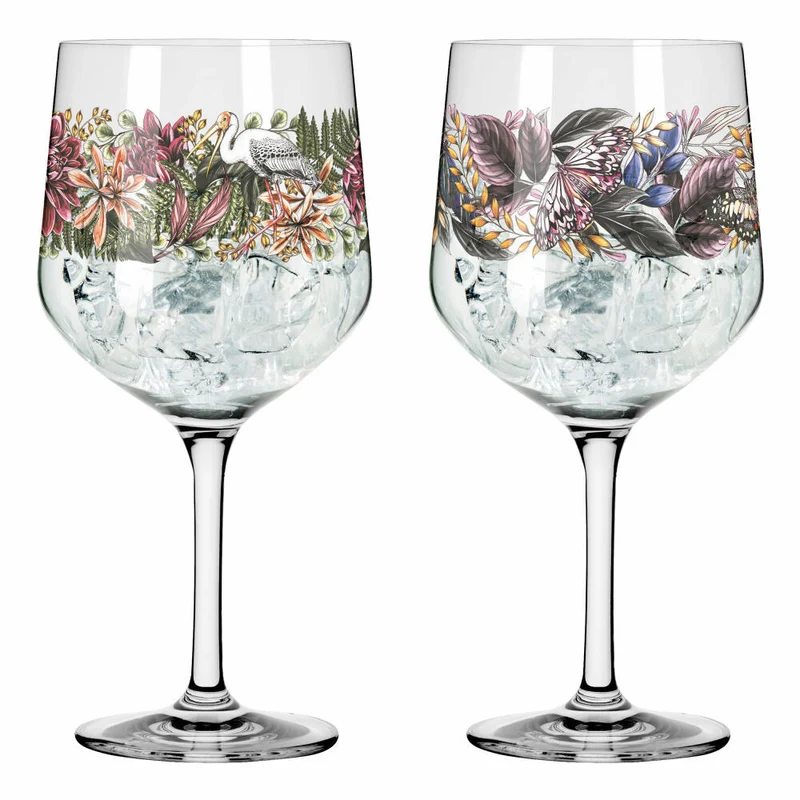 Ritzenhoff Gin-Kelch Schattenfauna 2er-Set 001, Gin-Becher, Maggie Enterrios, Kristallglas, 720 ml, 3691001