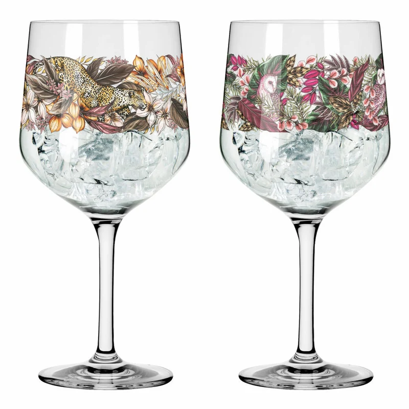 Ritzenhoff Gin-Kelch Schattenfauna 2er-Set 002, Gin-Becher, Maggie Enterrios, Kristallglas, 720 ml, 3691002