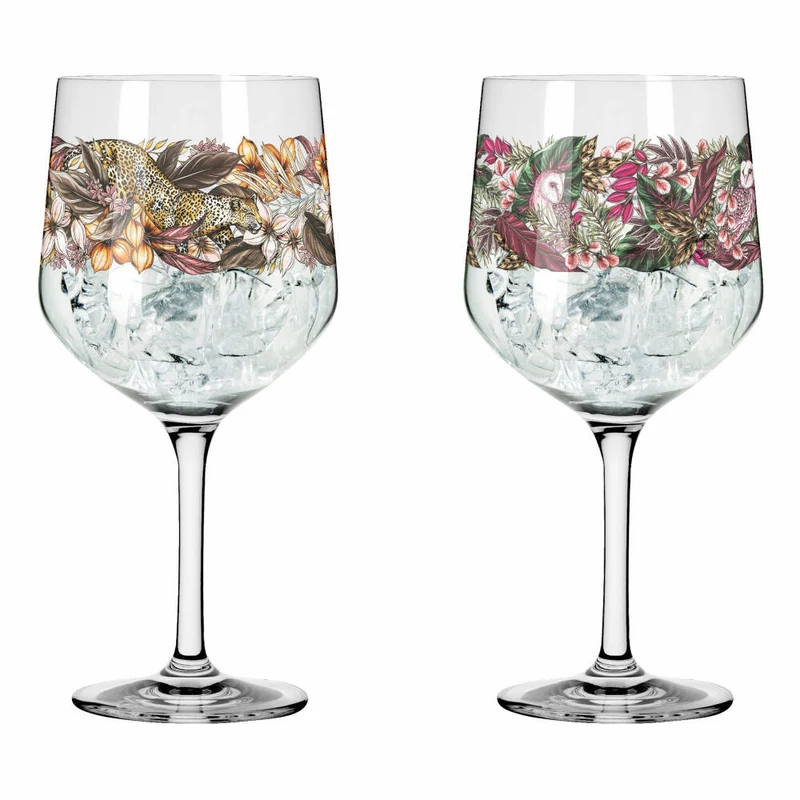 Ritzenhoff Gin-Kelch Schattenfauna 2er-Set 002, Gin-Becher, Maggie Enterrios, Kristallglas, 720 ml, 3691002