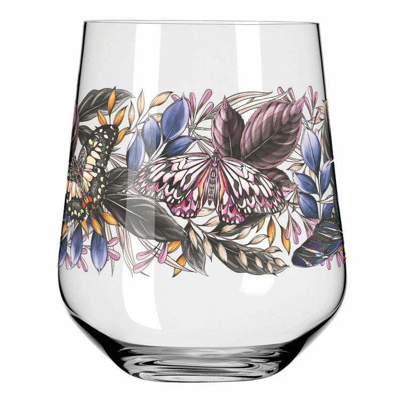 Ritzenhoff Gin-Tumbler Schattenfauna 2er-Set 001, Gin-Becher, Maggie Enterrios, Kristallglas, 710 ml, 3701001