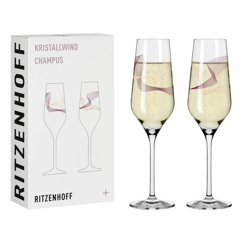 Ritzenhoff Champagnerglas Kristallwind Champagner 2er-Set 001, Sektglas, Romi Bohnenberg, Kristallglas, 250 ml, 3711001