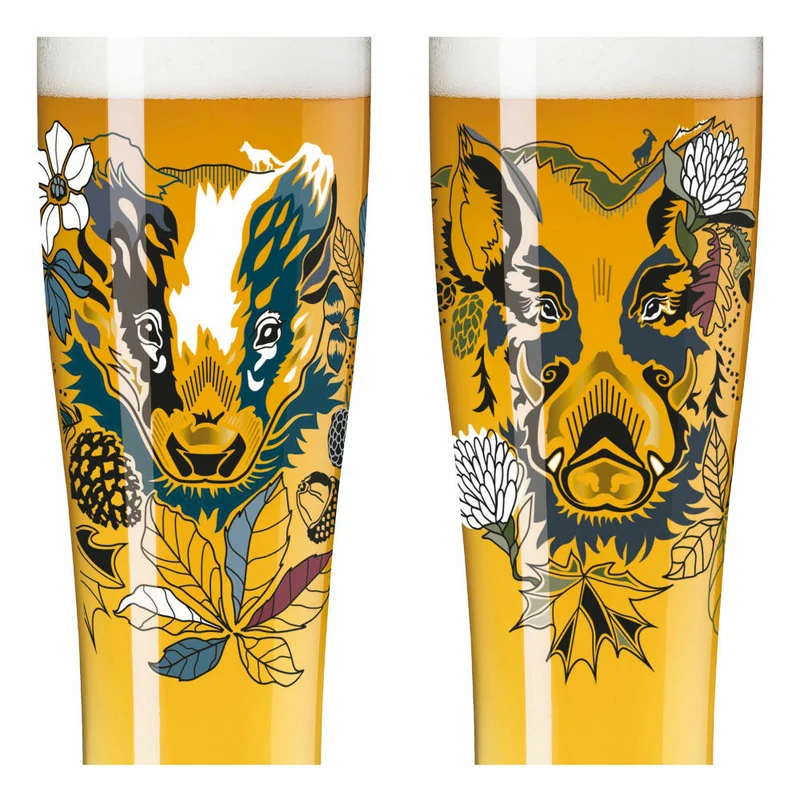 Ritzenhoff Weizenbiergläser Brauchzeit Weizen 2er-Set 004, Weizenglas, Petra Mohr, Glas, 646 ml, 3481004