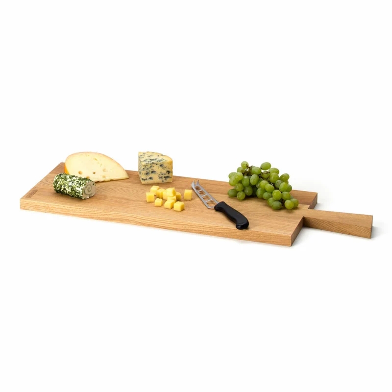Continenta Schneidebrett, mit Griff, Servierbrett, Küchenbrett, Holzbrett, Eichenholz, 69 x 23 cm, 4104