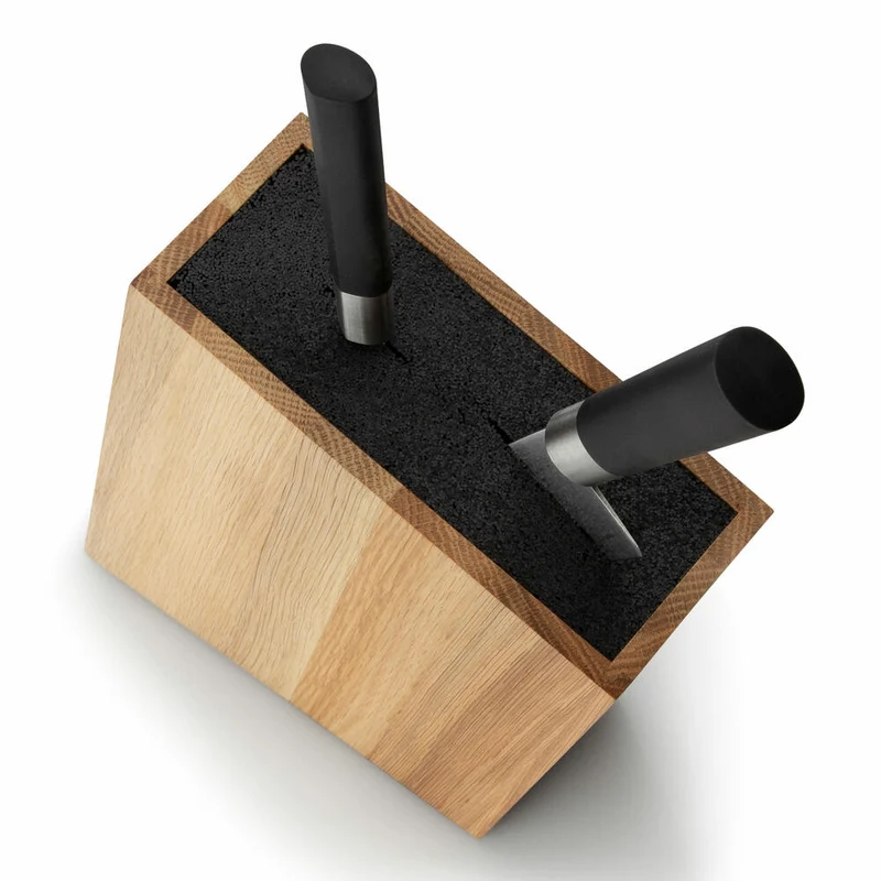 Continenta Messerblock mit flexiblem Einsatz, schräg stehend, Messeraufbewahrung, Eichenholz, 29.5 x 8 x 19 cm, 4150