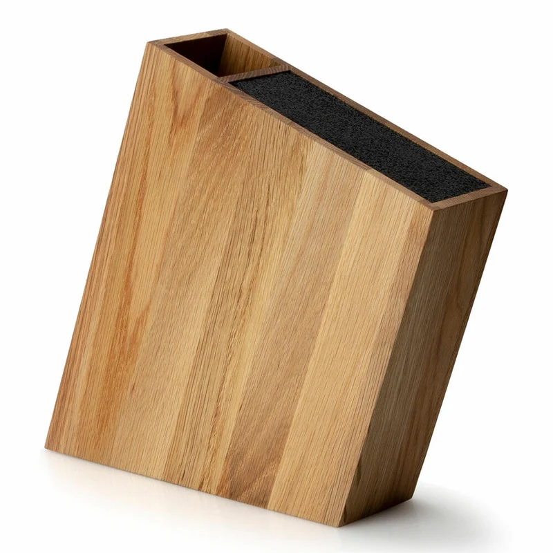 Continenta Messerblock mit flexiblem Einsatz, schräg stehend, mit Utensilienbehälter, Messeraufbewahrung, Eichenholz, 31 x 8 x 24.5 cm, 4151