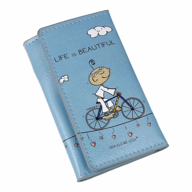 Goebel Schlüsselmäppchen Der kleine Yogi - Life is Beautiful, Mappe, Kunstleder, Blau, 54102311