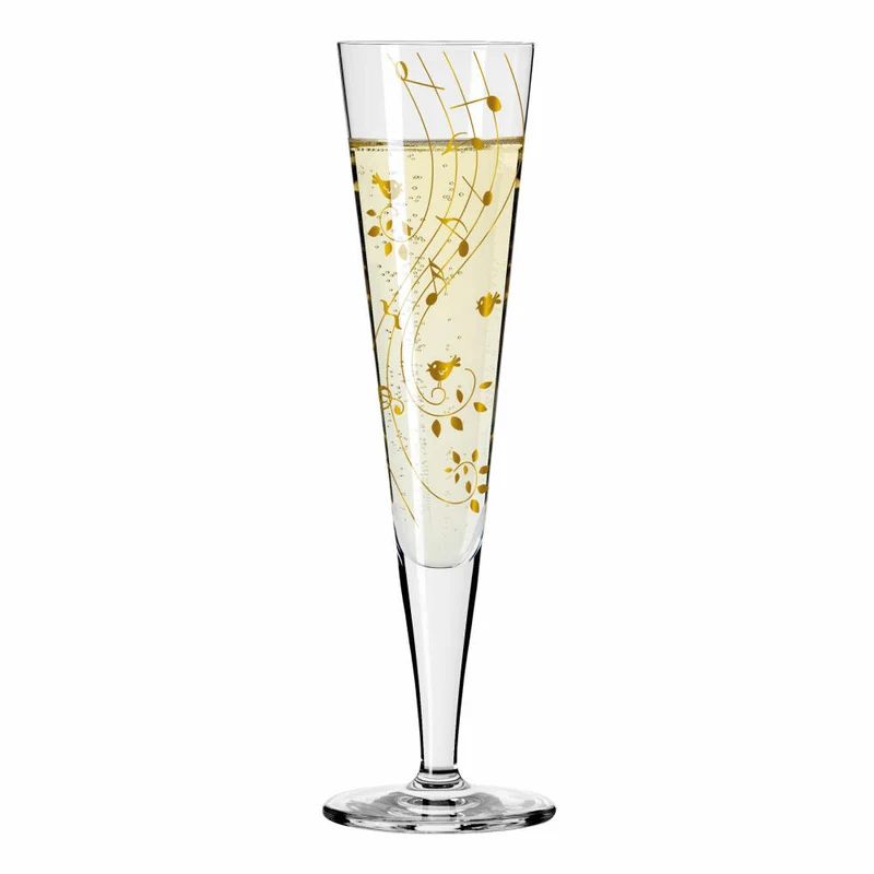 Ritzenhoff Champagnerglas Goldnacht Champagner 002, Sibylle Mayer, Kristallglas, 205 ml, 1078202