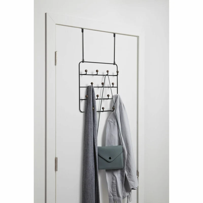 Umbra Estique Türgarderobe mit 14 Haken, Türhaken ohne Bohren, Wandgarderobe, Stahl, 1004045-048