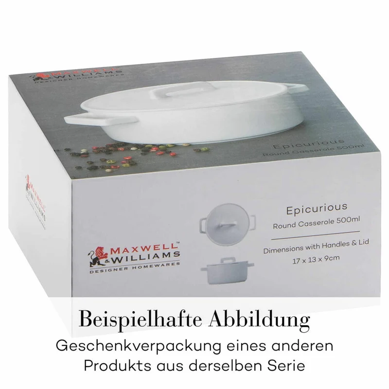 Maxwell & Williams Epicurious Vorratsdose, Aufbewahrungsdose, Porzellan, Weiß, 1 L, IA0054