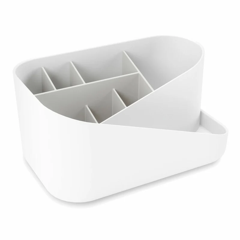Umbra Kosmetik-Organizer Glam, Make Up Aufbewahrungsbox, Aufbewahrung, Kunststoff, Weiß, Grau, 1016977-910