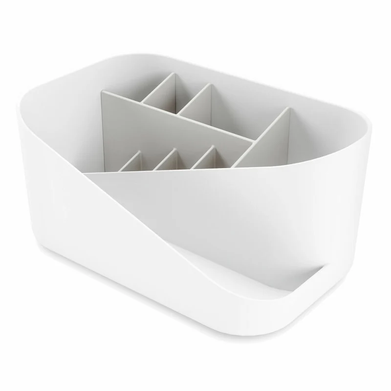 Umbra Kosmetik-Organizer Glam, Make Up Aufbewahrungsbox, Aufbewahrung, Kunststoff, Weiß, Grau, 1016977-910