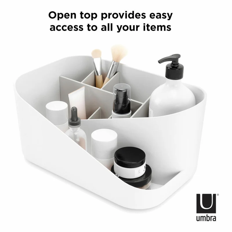 Umbra Kosmetik-Organizer Glam, Make Up Aufbewahrungsbox, Aufbewahrung, Kunststoff, Weiß, Grau, 1016977-910
