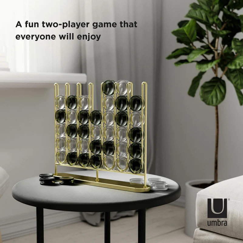 Umbra Stax 4er Reihen Spiel, Strategiespiel für 2 Personen, Vier in einer Reihe, Stahldraht, 1017364-104