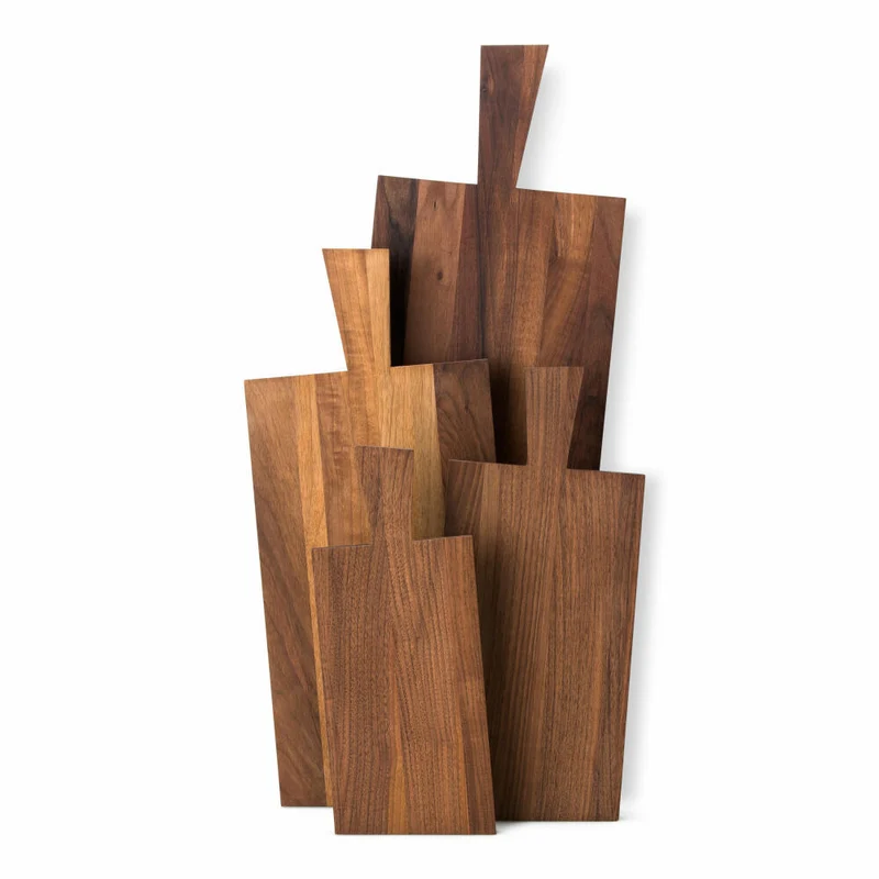 Continenta Schneidebrett, mit Griff, Servierbrett, Küchenbrett, Holzbrett, Walnussholz, 49 x 22 cm, 4203