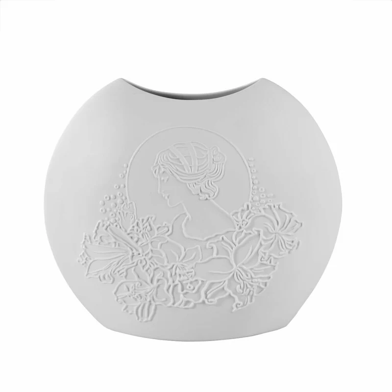 Goebel Vase Kaiser Porzellan Leona, Dekovase, Biskuitporzellan, Weiß, 25 cm, 14005021