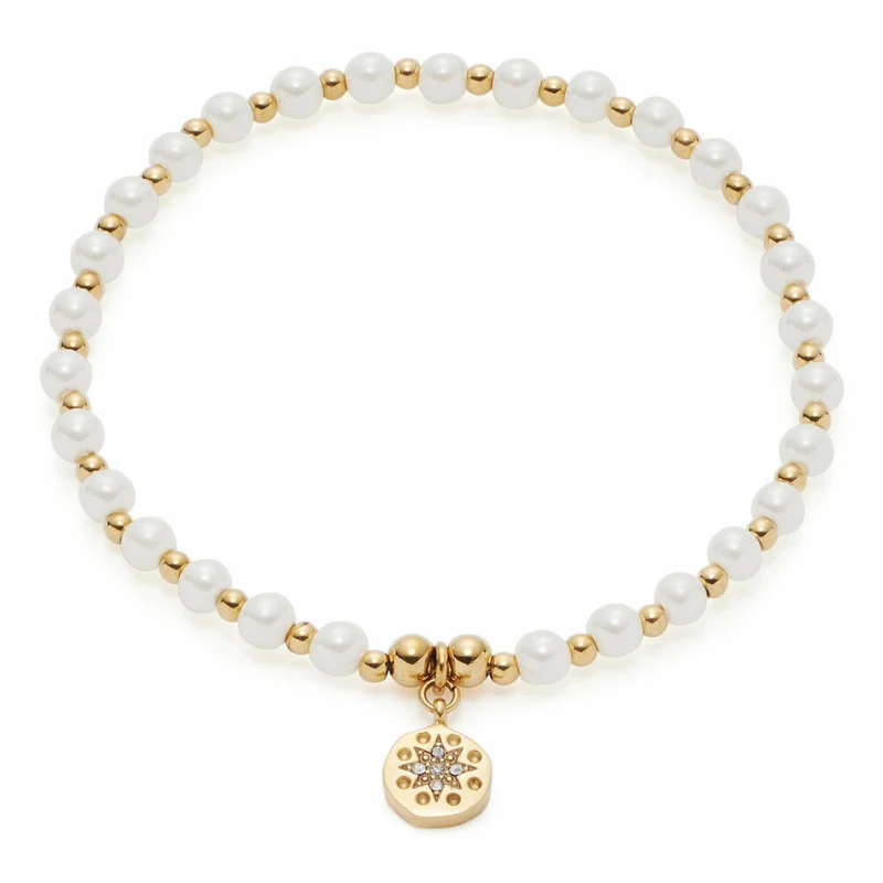 Leonardo Jewels Armband Pelena gold Ciao, Armschmuck, Modeschmuck, Edelstahl IP gold, Imitationsperlen, 021178
