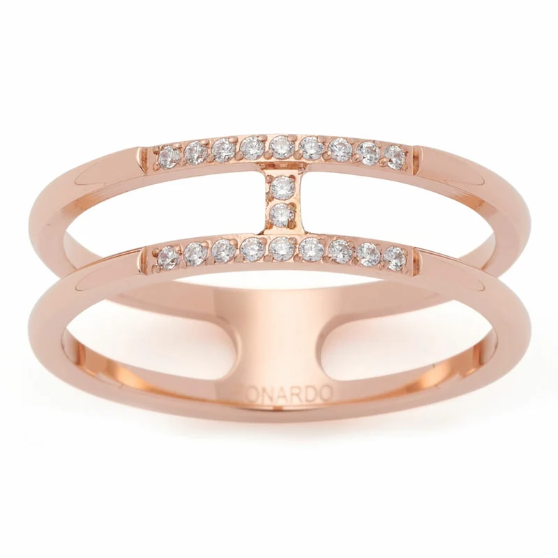 Leonardo Jewels Ring Altina Ciao, Fingerring, Modeschmuck, Größe 16, Edelstahl IP rosé gold, Zirkonia, 021180