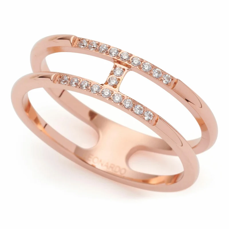 Leonardo Jewels Ring Altina Ciao, Fingerring, Modeschmuck, Größe 16, Edelstahl IP rosé gold, Zirkonia, 021180