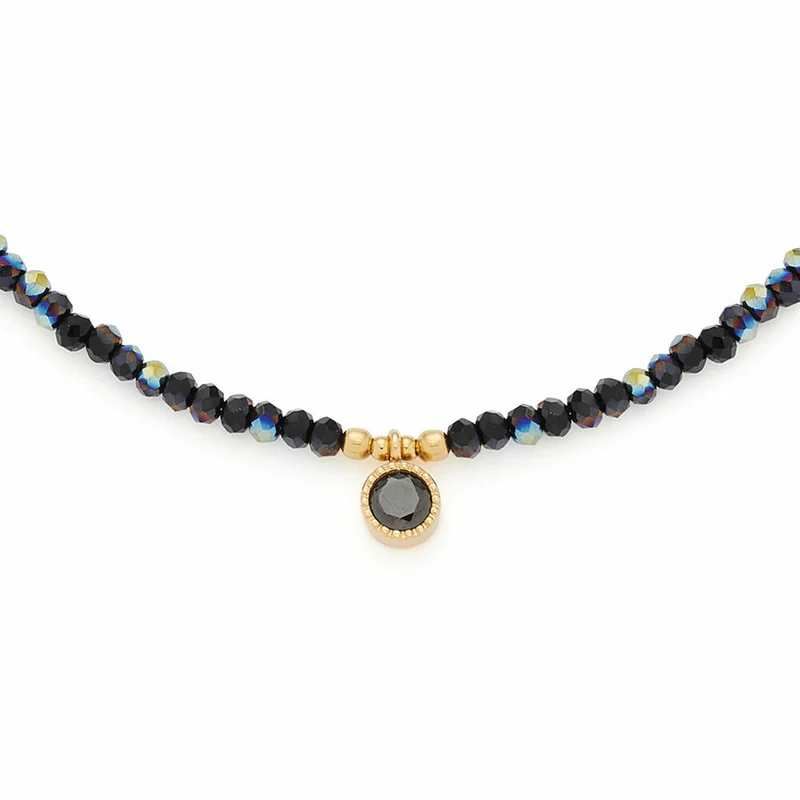 Leonardo Jewels Halskette Lola Ciao, Halsschmuck, Kette, Modeschmuck, Edelstahl IP gold, Glaskristalle, 018781
