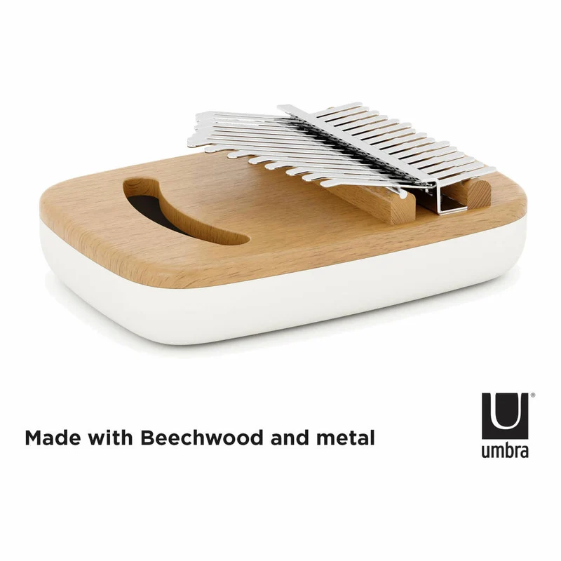 Umbra Daumenklavier Strumba Kalimba, mit 15 Tasten, tragbares Fingerklavier, Holz, Weiß, Natur, 1014215-668