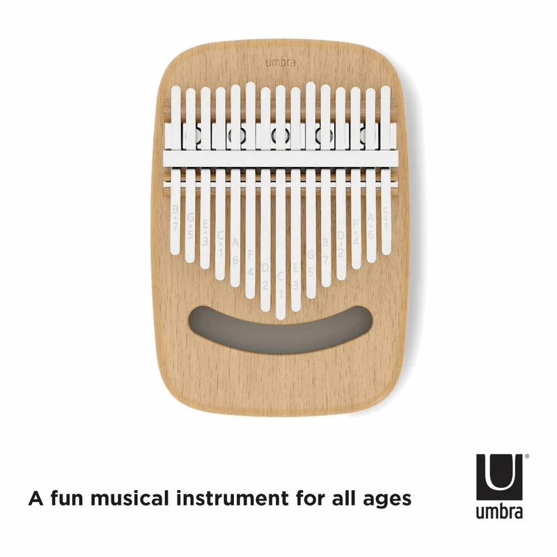 Umbra Daumenklavier Strumba Kalimba, mit 15 Tasten, tragbares Fingerklavier, Holz, Weiß, Natur, 1014215-668