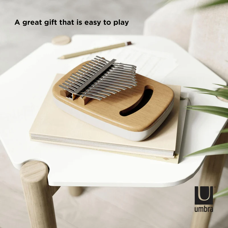 Umbra Daumenklavier Strumba Kalimba, mit 15 Tasten, tragbares Fingerklavier, Holz, Weiß, Natur, 1014215-668