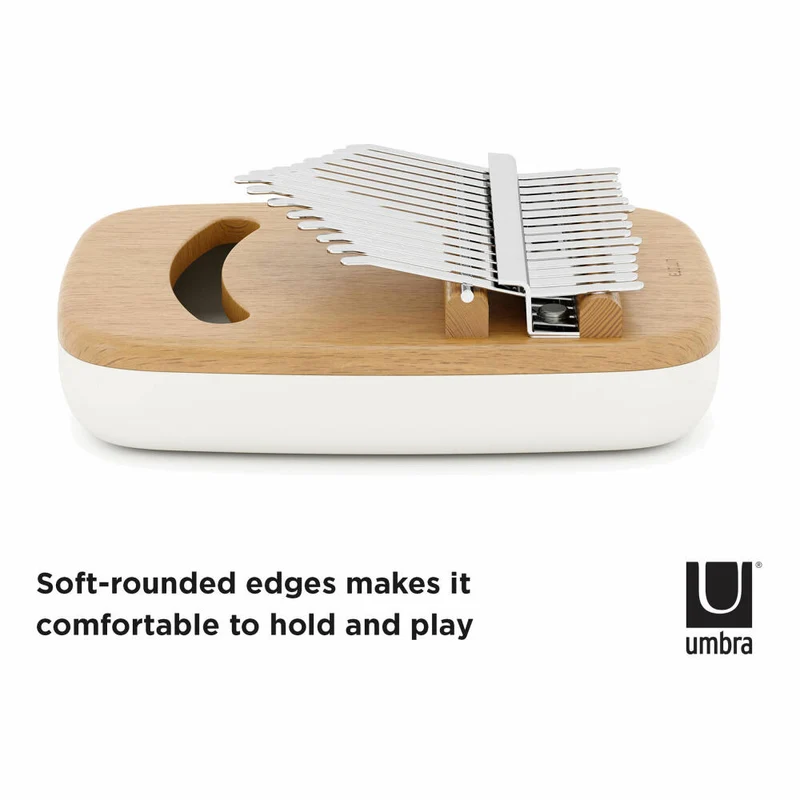 Umbra Daumenklavier Strumba Kalimba, mit 15 Tasten, tragbares Fingerklavier, Holz, Weiß, Natur, 1014215-668