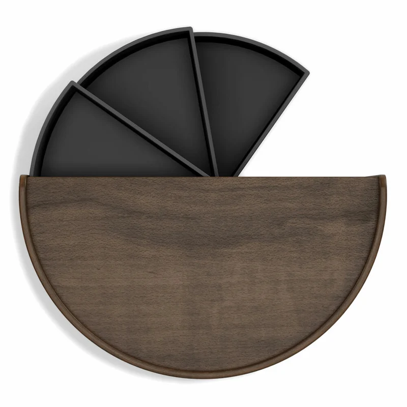 Umbra Schmuckaufbewahrung Moona, Makeup Organizer, Schmuckbehälter, 3-lagig, Schwarz, Walnuss, 1014748-048