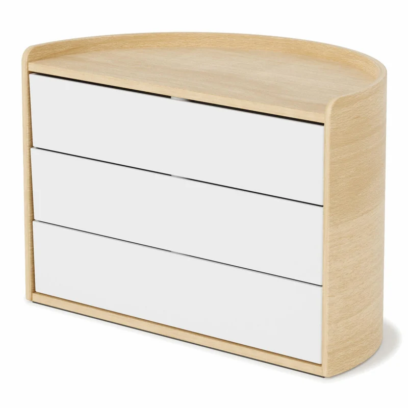 Umbra Schmuckaufbewahrung Moona, Makeup Organizer, Schmuckbehälter, 3-lagig, Weiß, Natur, 1014748-668