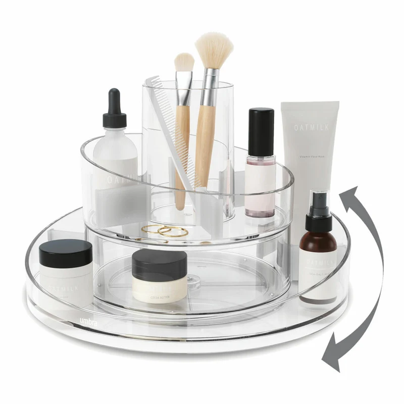 Umbra Organizer Cascada, Aufbewahrung für Kosmetik und Makeup, 2-stufig, Transparent, 1016325-165