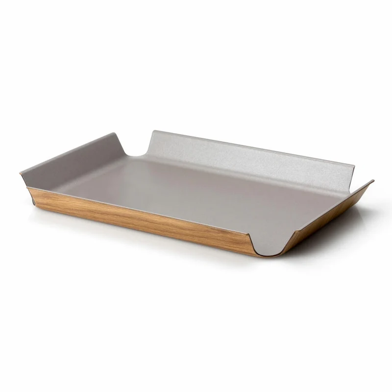 Continenta Rutschfestes Tablett, Serviertablett, Holzpapierfaser, Taupe Metallic, 41 x 29.5 cm, 2925