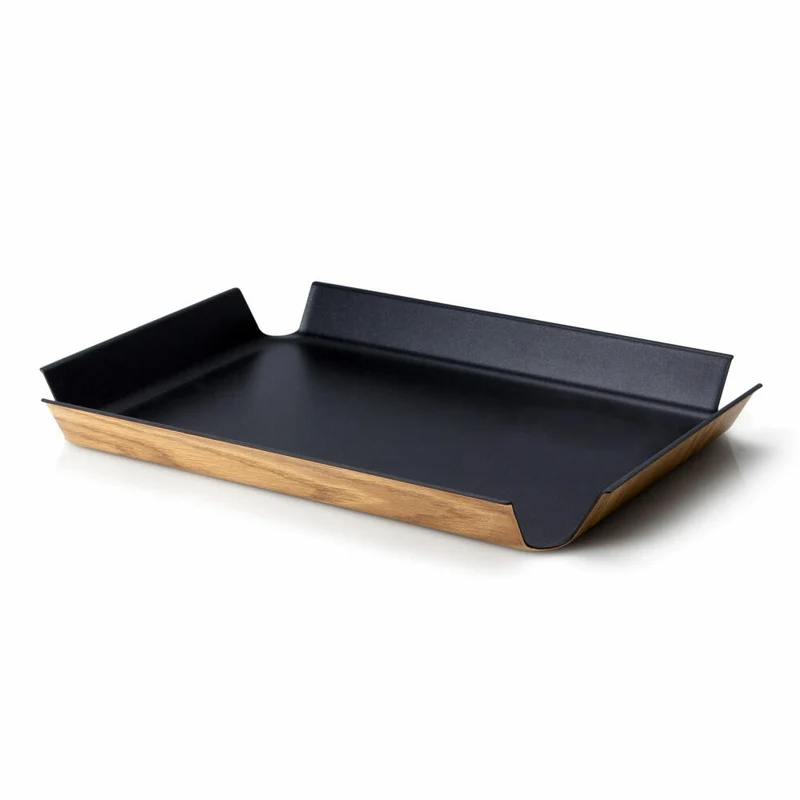 Continenta Rutschfestes Tablett, Serviertablett, Holzpapierfaser, Schwarz Metallic, 54.5 x 40 cm, 2942