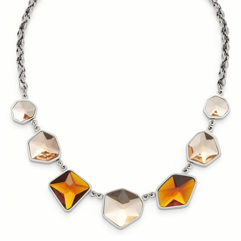 Leonardo Jewels Halskette Caprina, Halsschmuck, Kette, Modeschmuck, Edelstahl, Glassteine, 018395