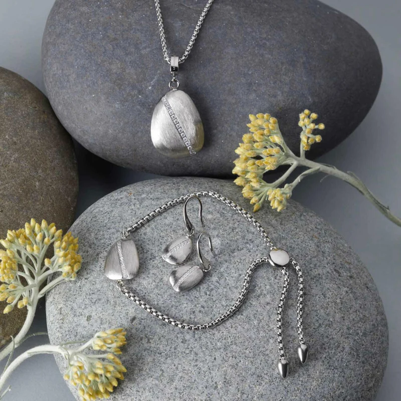 Leonardo Jewels Halskette Ciottolo, Halsschmuck, Kette, Modeschmuck, Edelstahl, Glaskristalle, 018293
